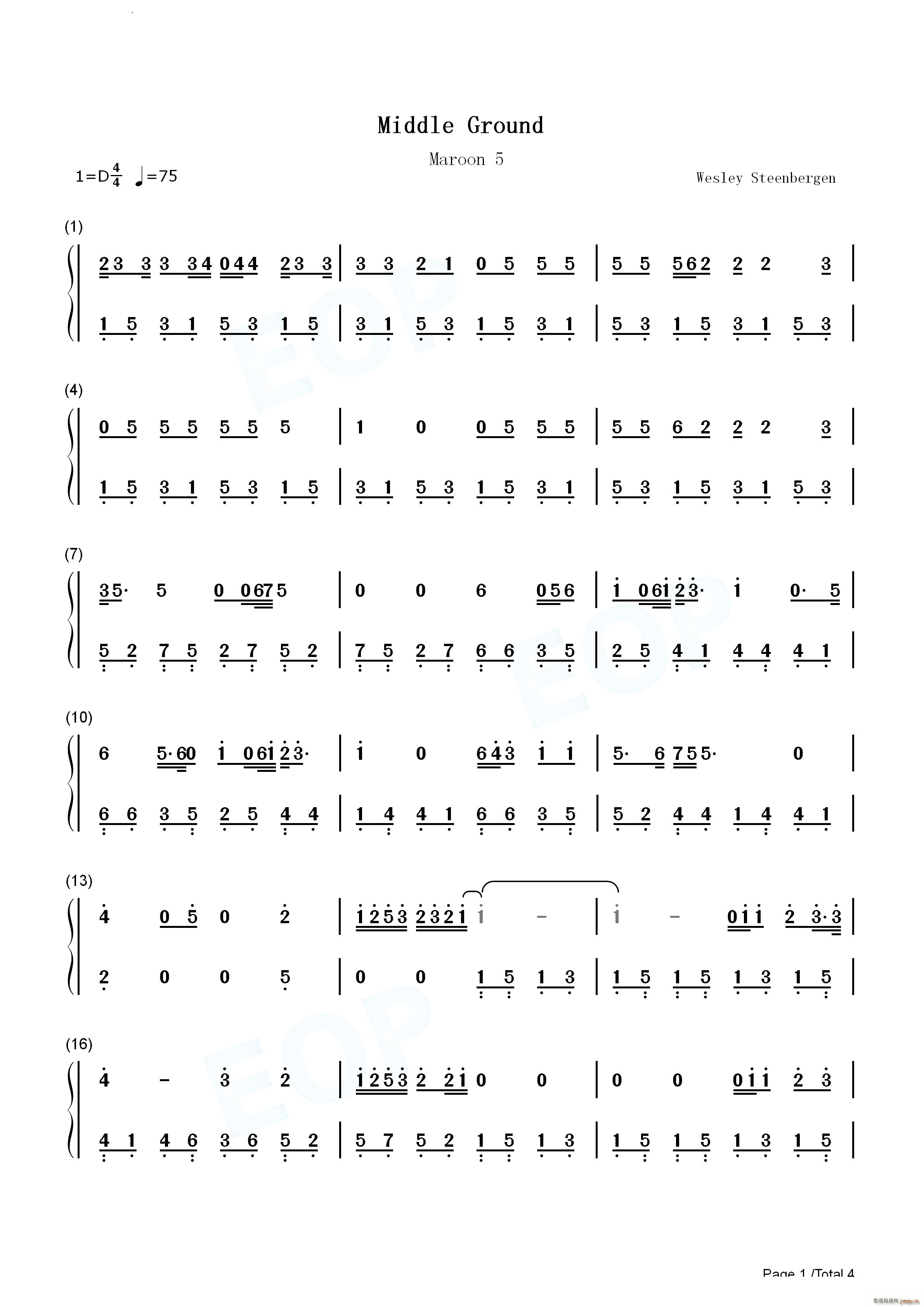 Middle Ground(钢琴谱)7