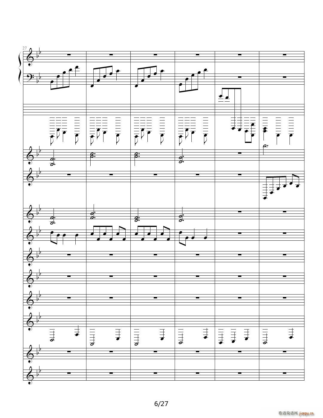 伴奏 降B调(钢琴谱)6