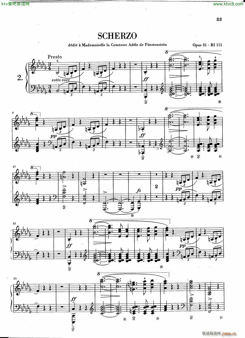 Chopin Scherzo B flat minor Henle(钢琴谱)1