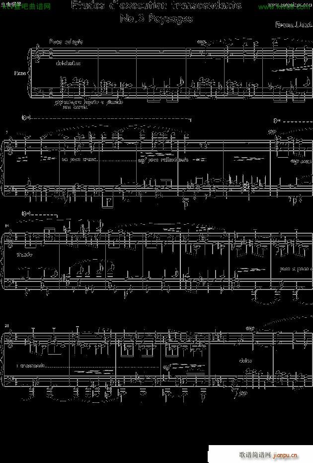 Etudes dexecution transcendante No 3 Paysages(钢琴谱)1