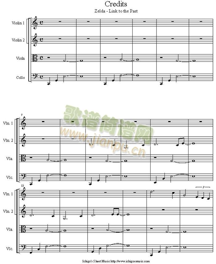 Credits(小提琴谱)1