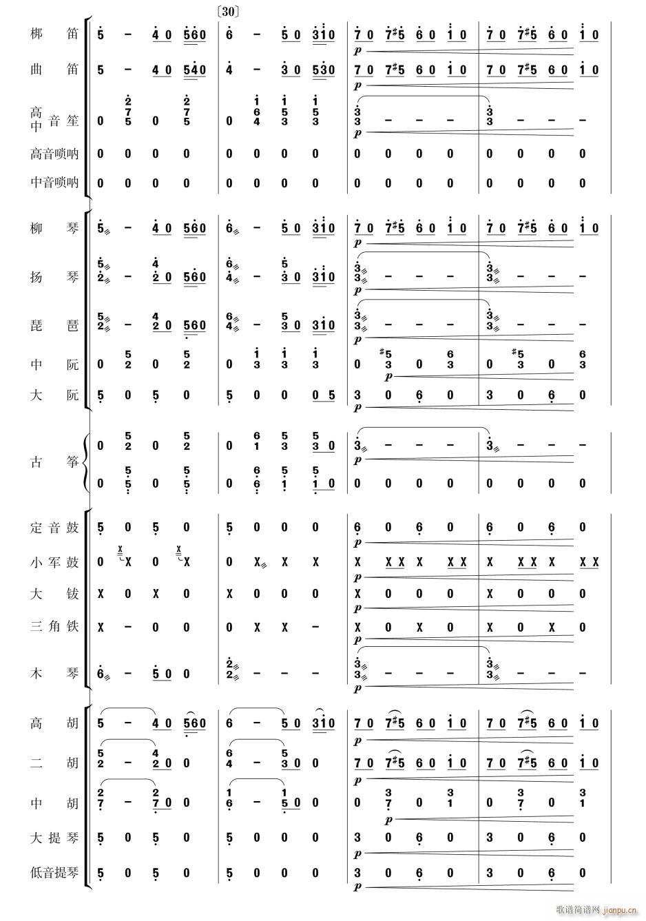 拉德斯基进行曲 民乐合奏 8(总谱)1