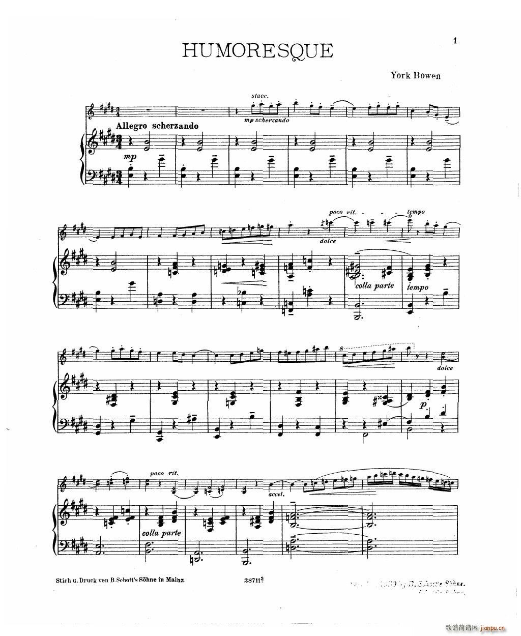 Bowen Humoresque for violin and piano(钢琴谱)3