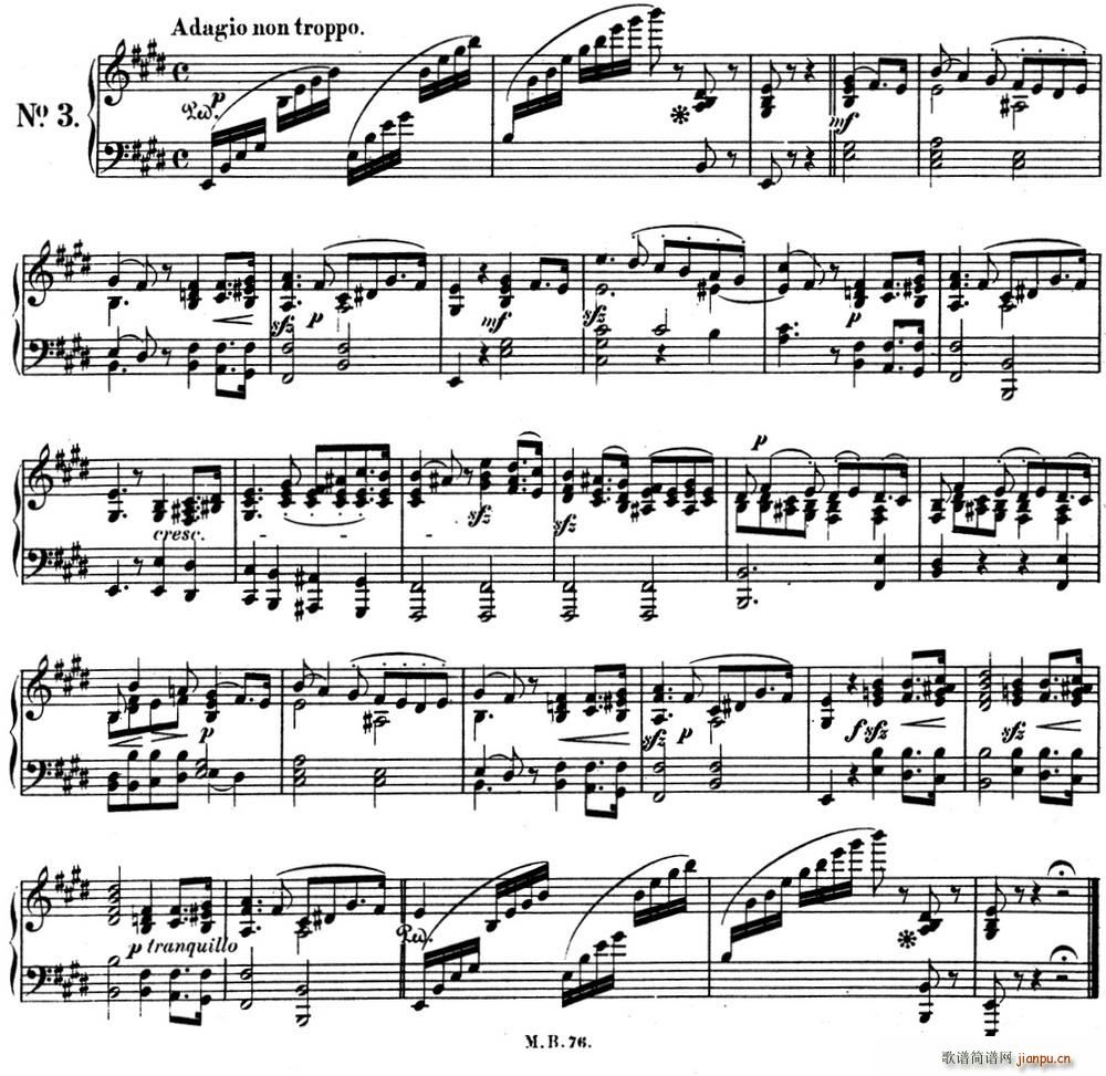 门德尔松无词歌Op 30 NO 3(十字及以上)1