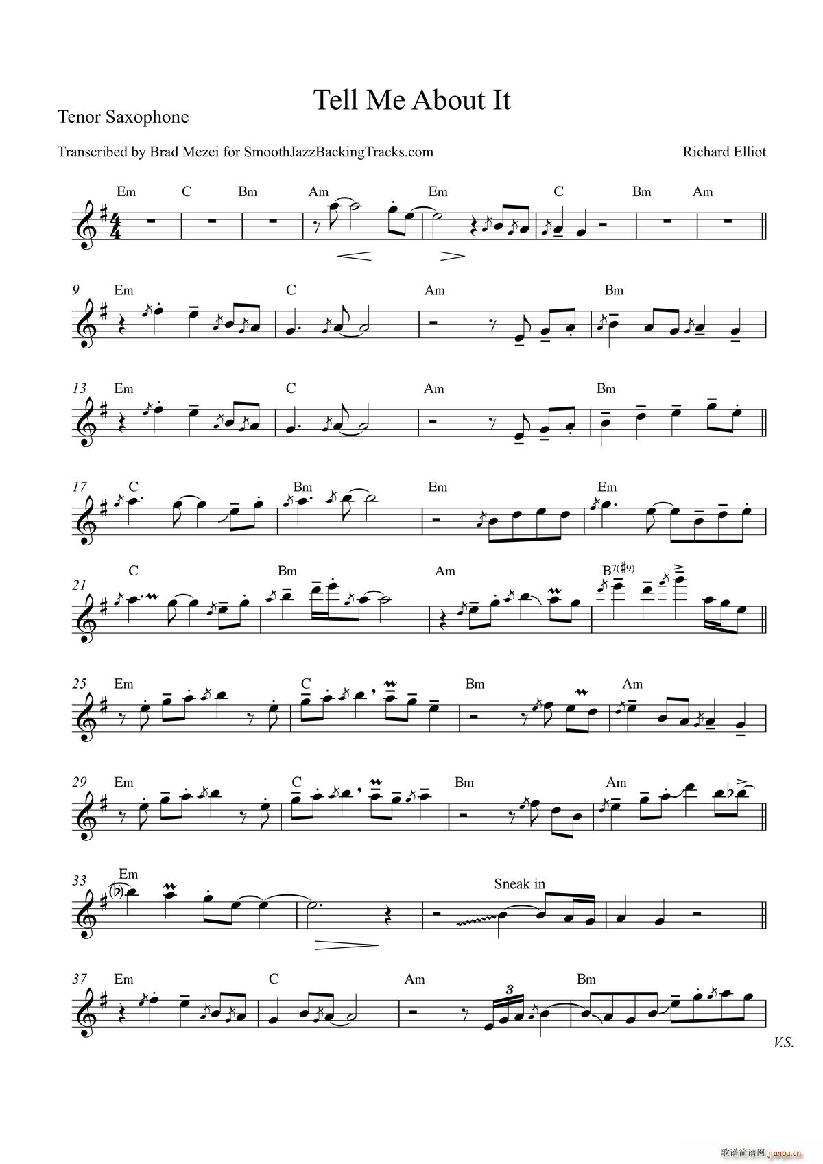 Tell Me About It 次中音萨克斯(十字及以上)1