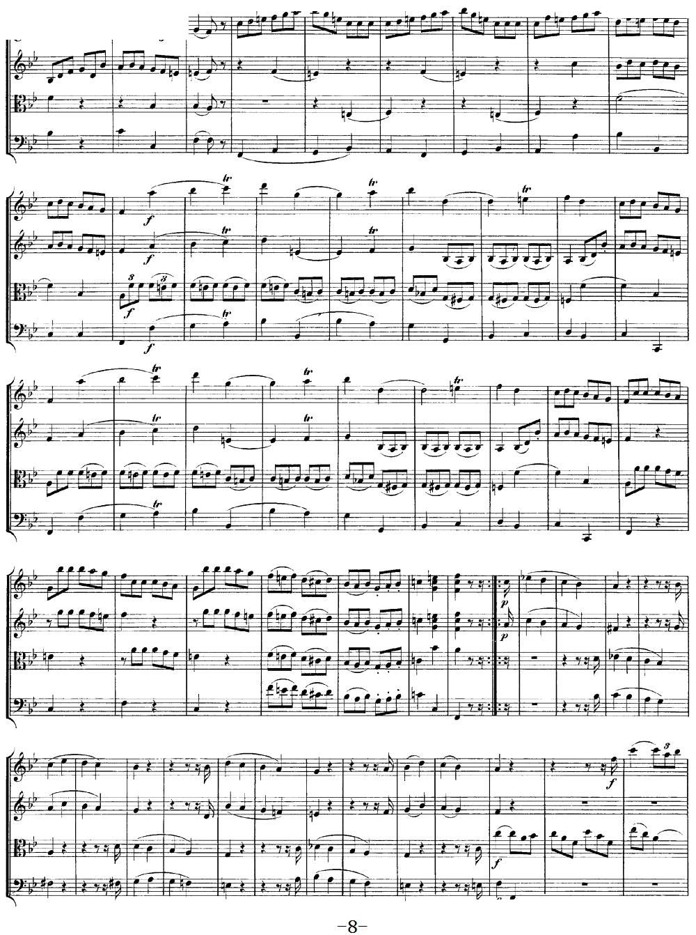 Mozart Quartet No 12 in Bb Major K 172(总谱)8