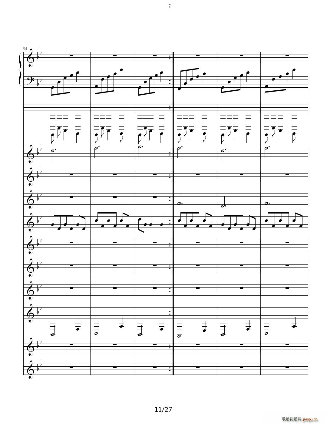 伴奏 降B调(钢琴谱)11