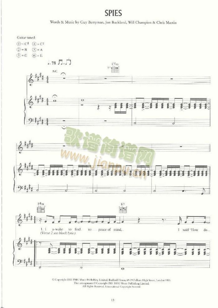SPIES(吉他谱)1