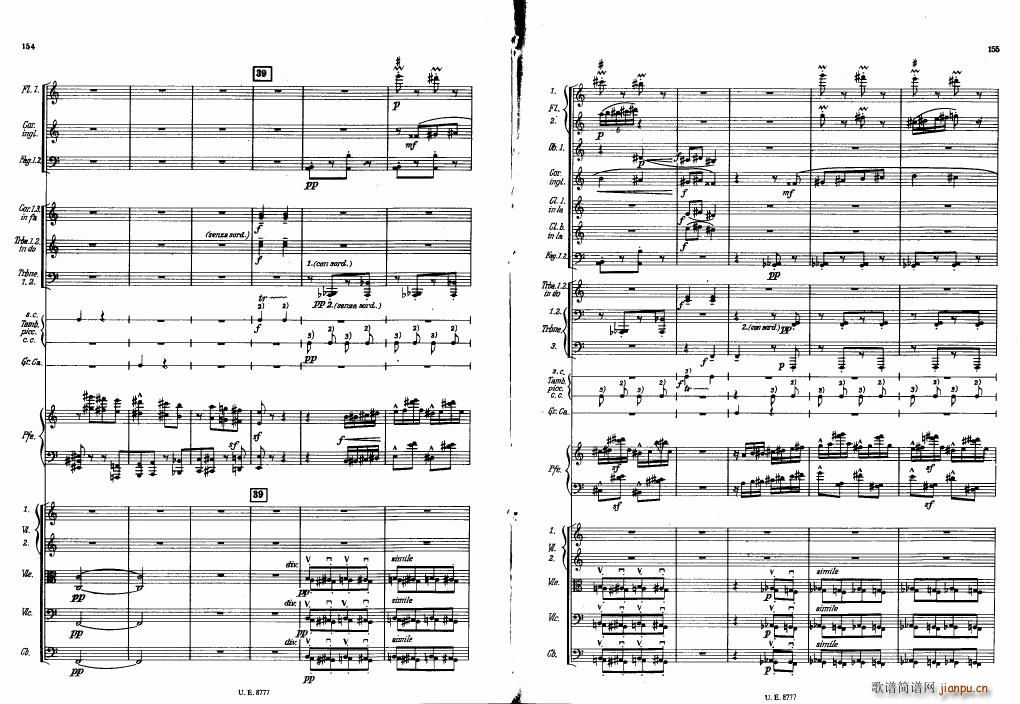 Bartok SZ 83 Piano Concerto No1 Full Score 二(钢琴谱)29