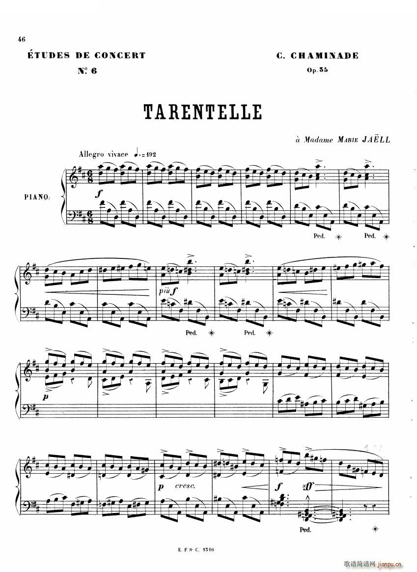 Chaminade 6 Etudes Op35 二 6 Etudes Op35 二(十字及以上)5