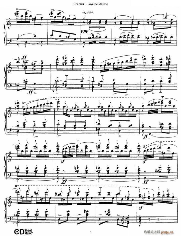 Chabrier Joyeuse Marche Joyeuse Marche(十字及以上)6