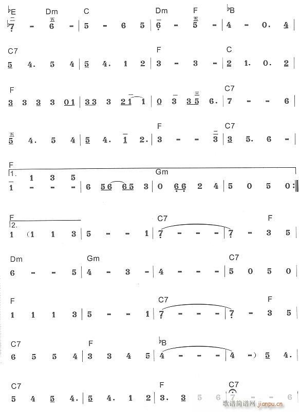 老橡树上的黄丝带2(电子琴谱)1
