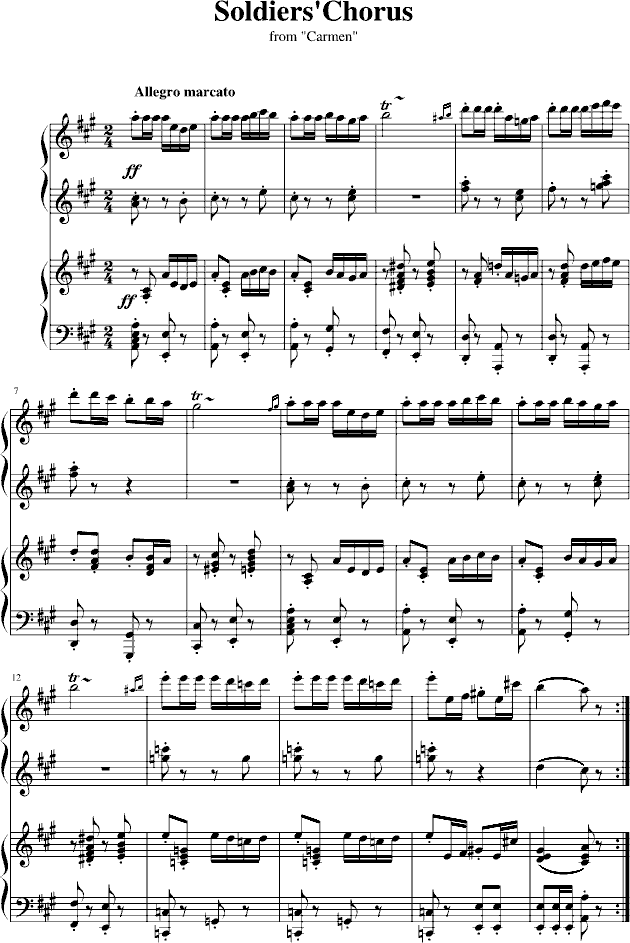 卡门序曲(钢琴谱)1