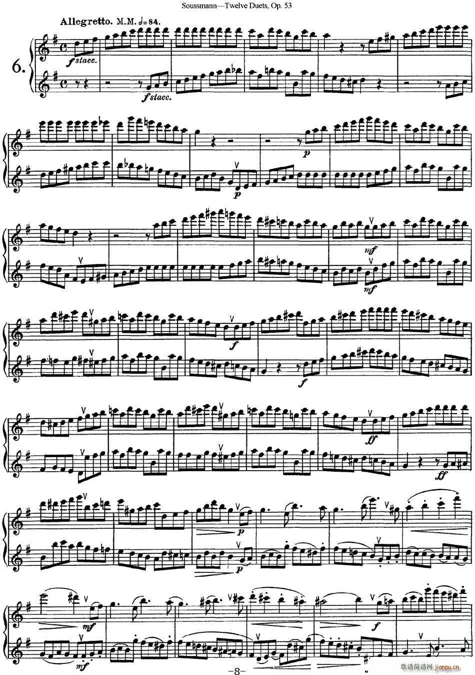 苏斯曼12首长笛重奏曲Op 53 NO 6 NO 7(笛箫谱)1