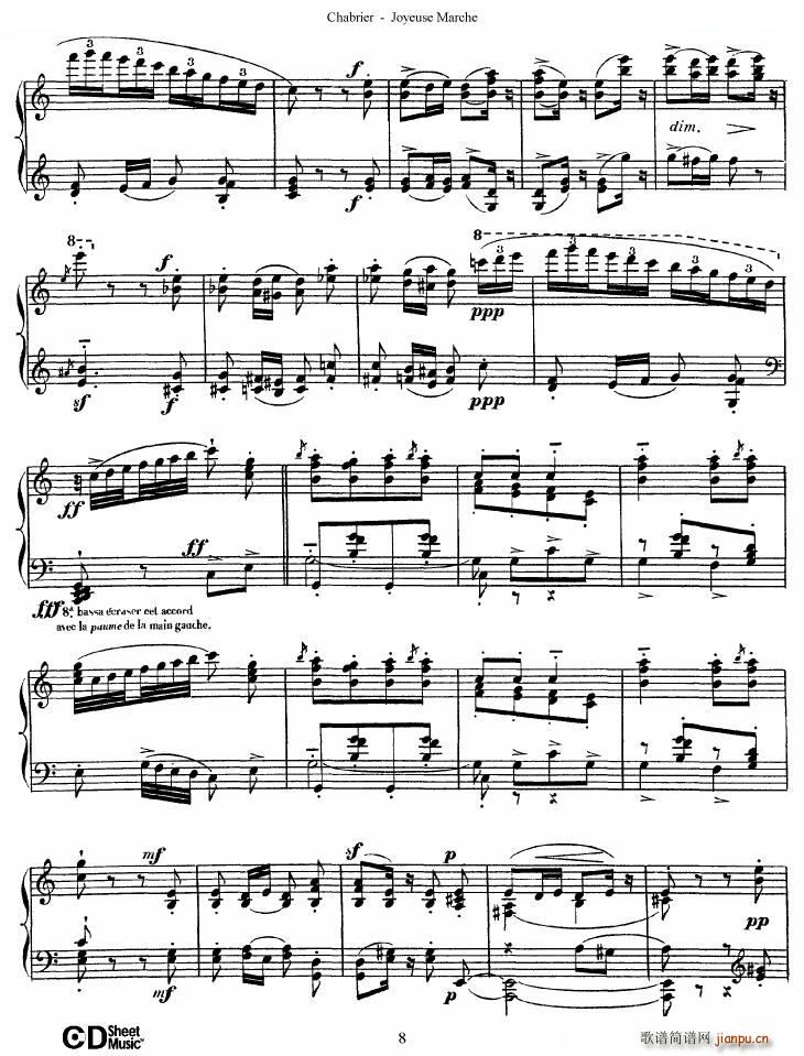 Chabrier Joyeuse Marche Joyeuse Marche(十字及以上)8