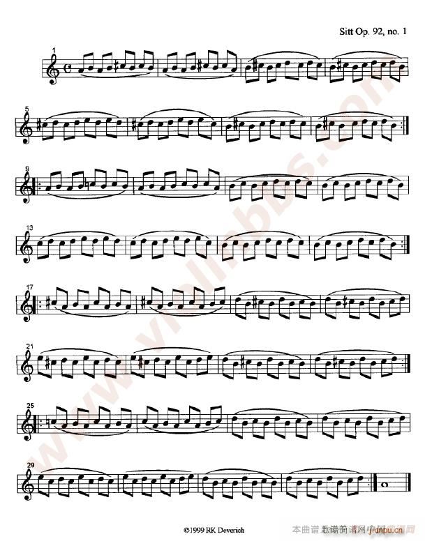 训练左手手指的颗粒性练习曲(钢琴谱)6