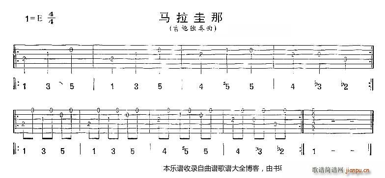马拉圭那 吉他独奏曲(吉他谱)1