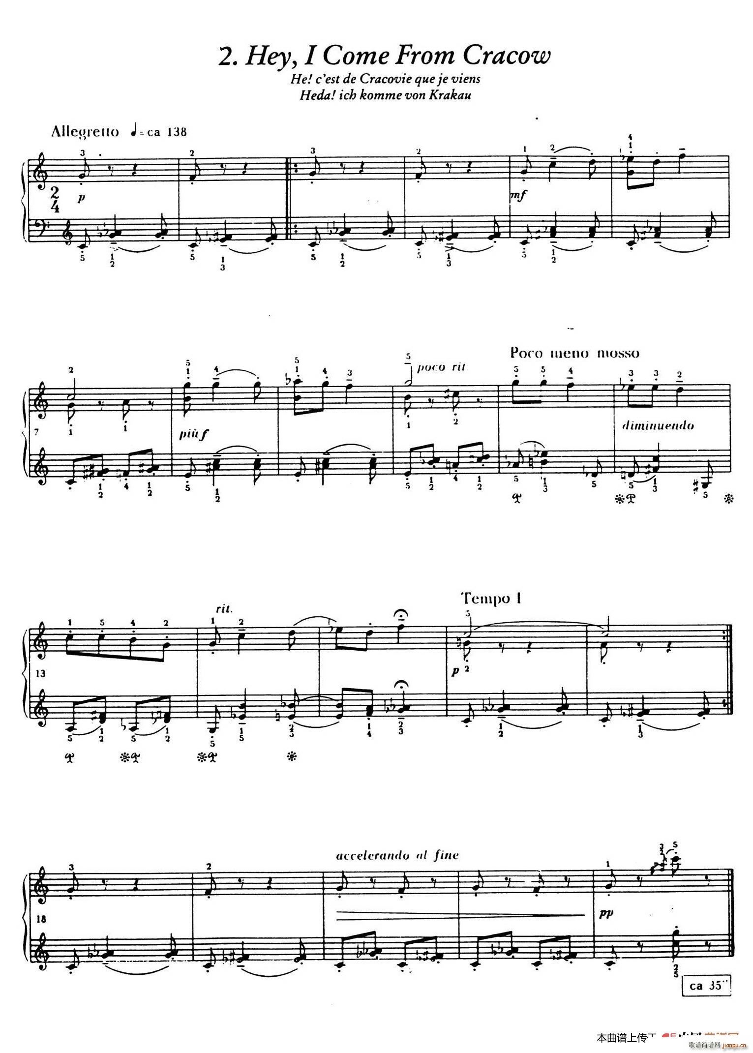 12 Folk Melodies 十二首民间曲调 2(钢琴谱)1