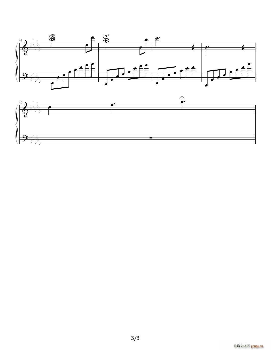 记忆 降D调(钢琴谱)3