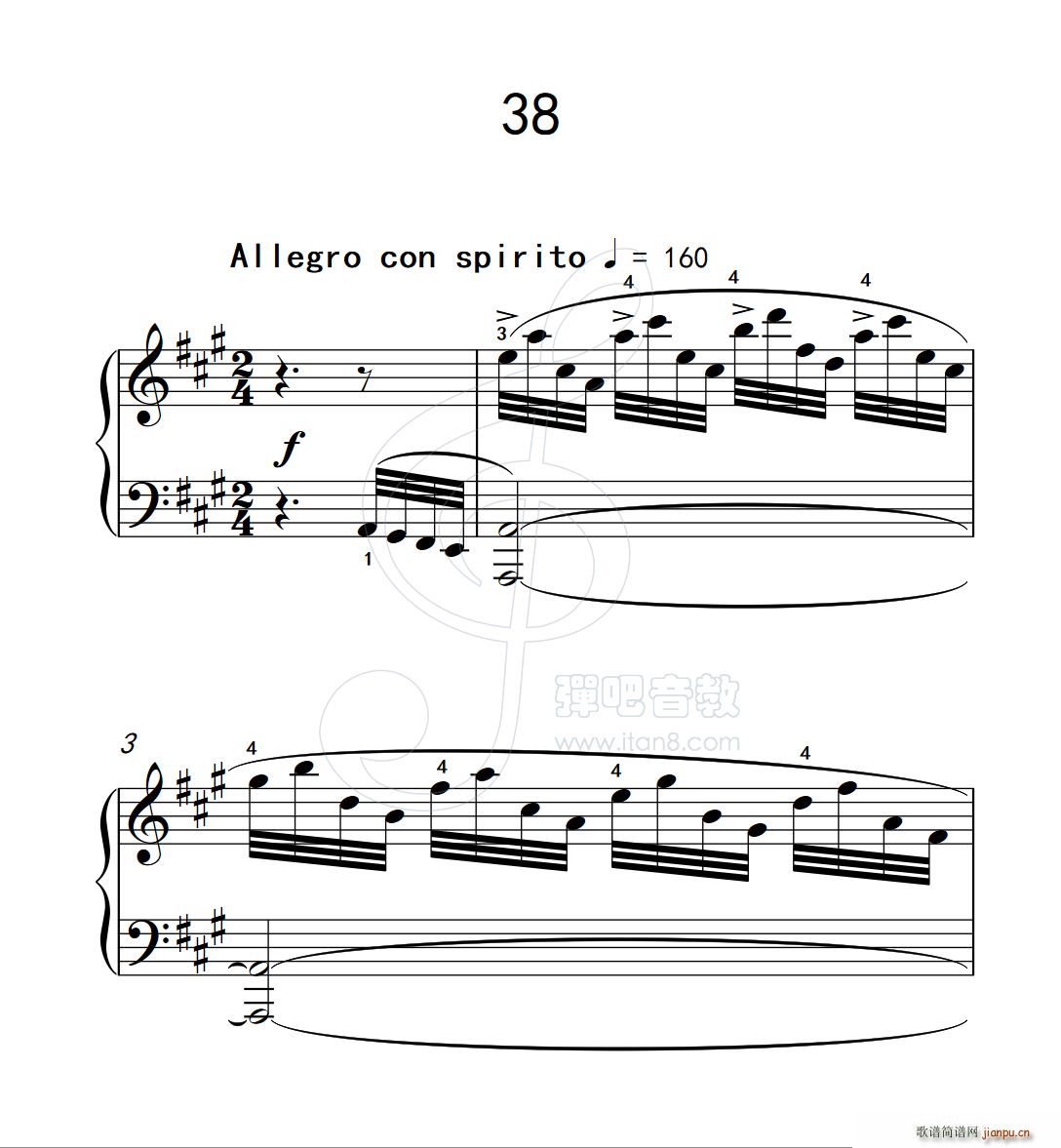 练习曲 38 克拉莫钢琴练习曲60首(钢琴谱)1