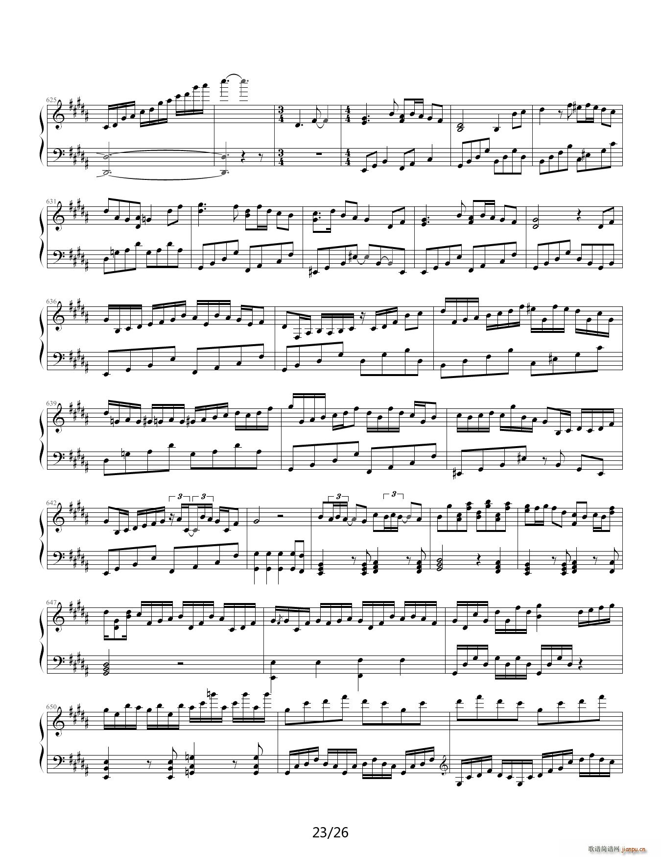 狂荬物w翔幻想 88IP酷使h 降A调(钢琴谱)23