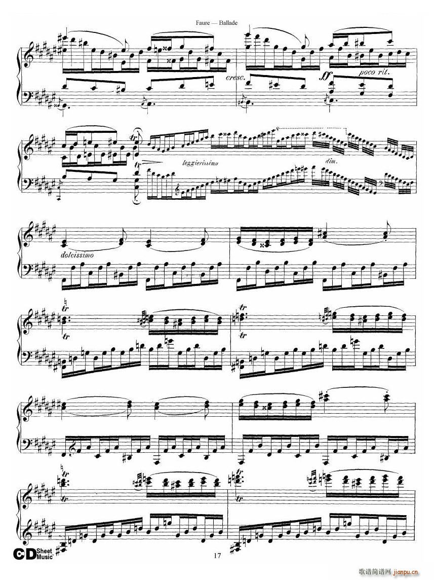 Faure Ballade Op 19 Ballade Op 19(十字及以上)17