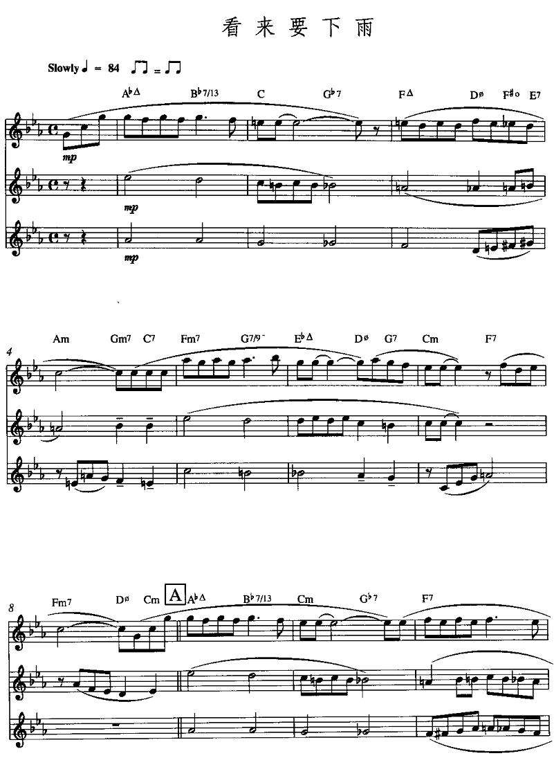 看来要下雨(其他乐谱)1