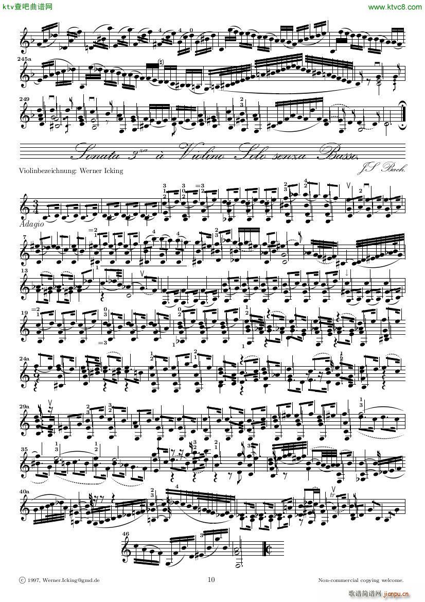 Bach JS BWV 1005 Sonata for Solo Violin in C(钢琴谱)10