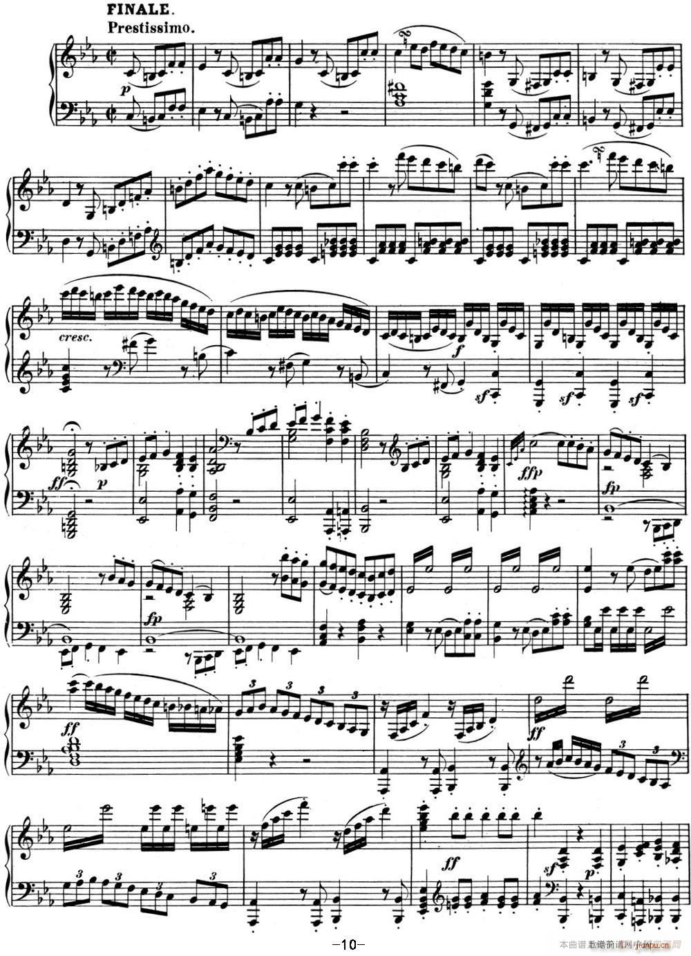 贝多芬钢琴奏鸣曲05 c小调 op 10 No 1 C minor3(钢琴谱)10