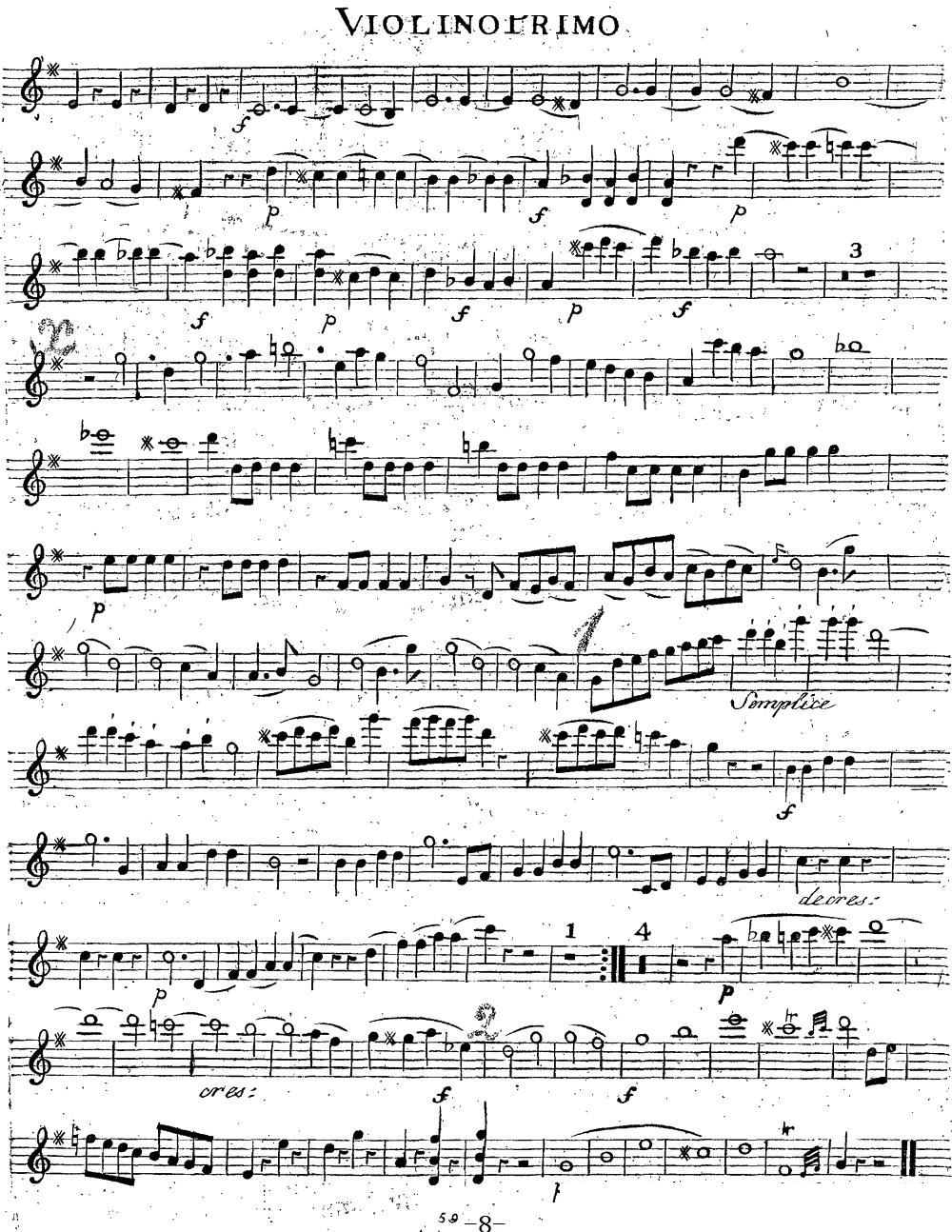 Mozart Quartet No 14 in G Major K 387 Violin 1(十字及以上)8