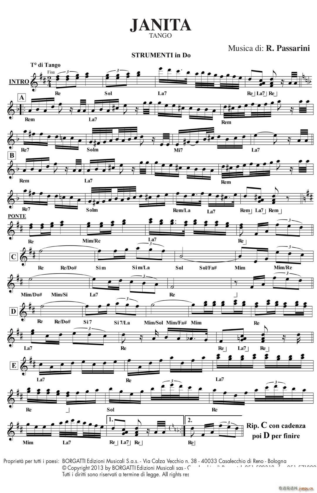 珍妮塔 手风琴 高清版(手风琴谱)1