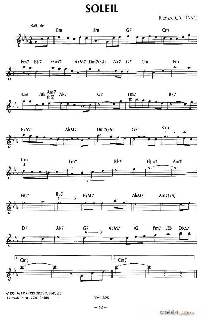 SOLEIL(手风琴谱)1