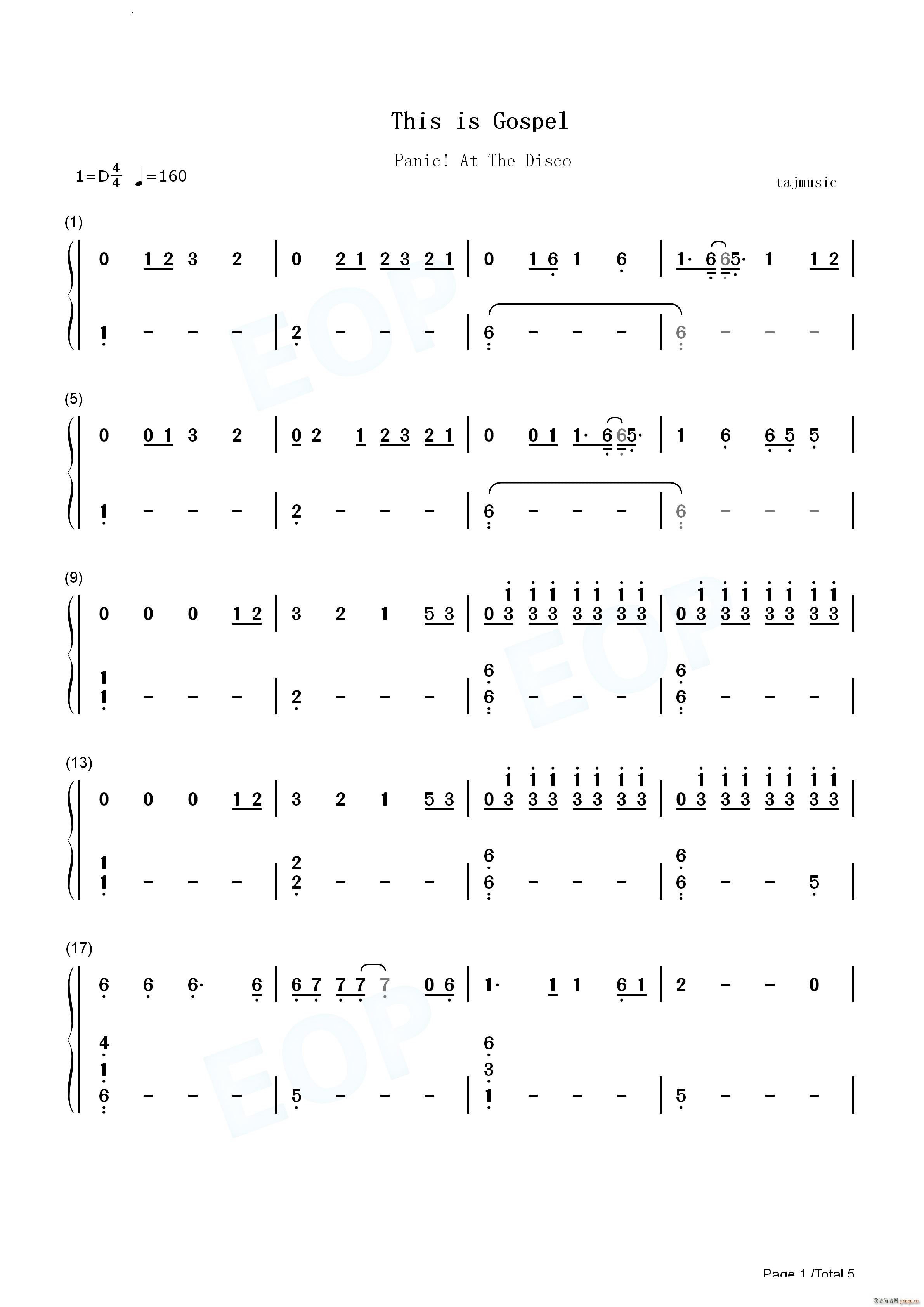 This Is Gospe简单钢琴版(钢琴谱)8