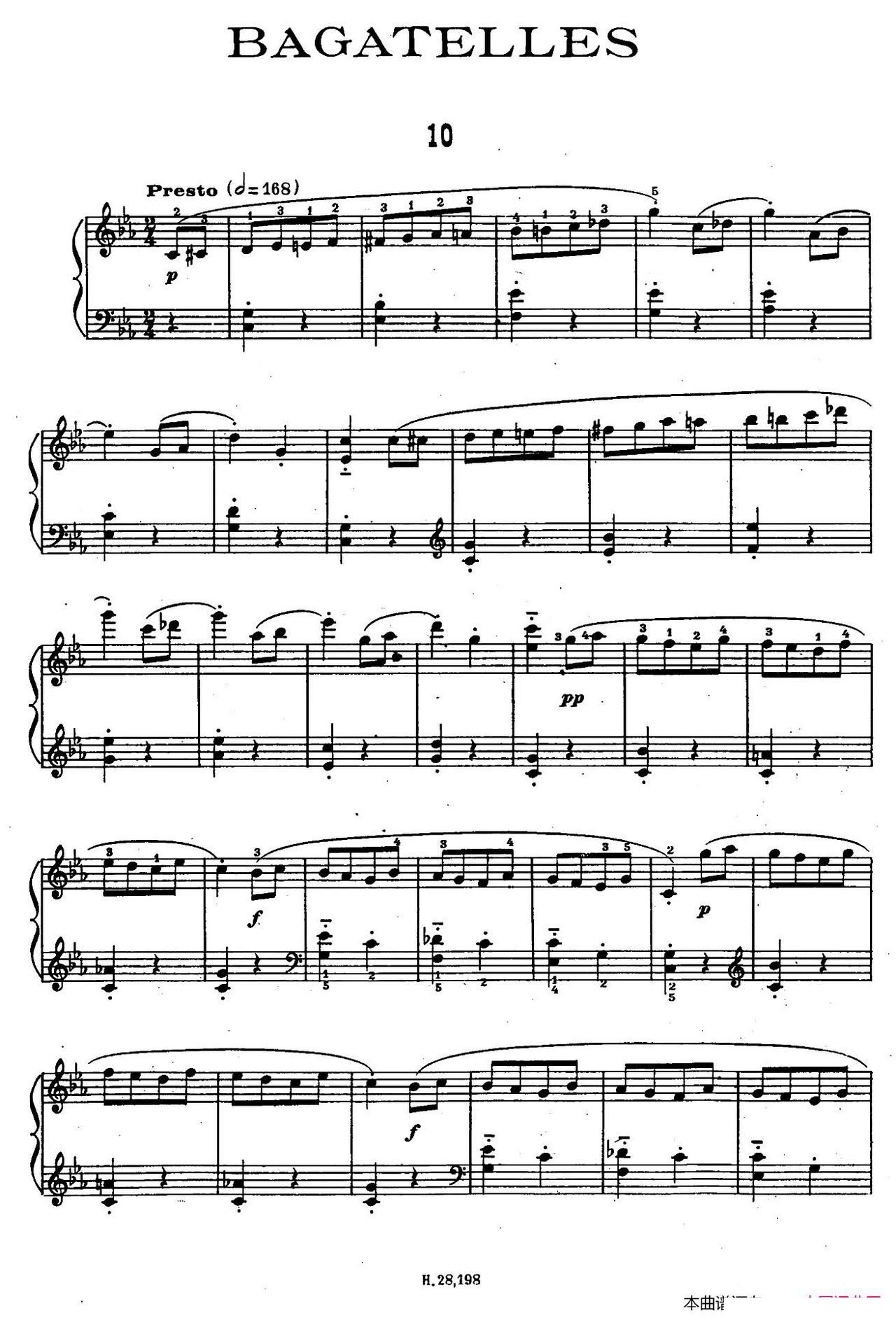 Ten Bagatelles Op 5 10首小品 10 c小调(十字及以上)1