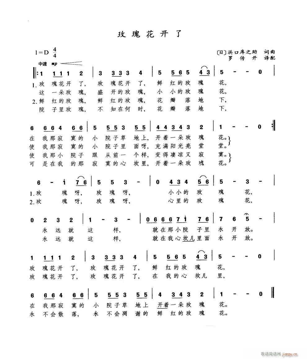 玫瑰花开了 バラが咲いた(十字及以上)1