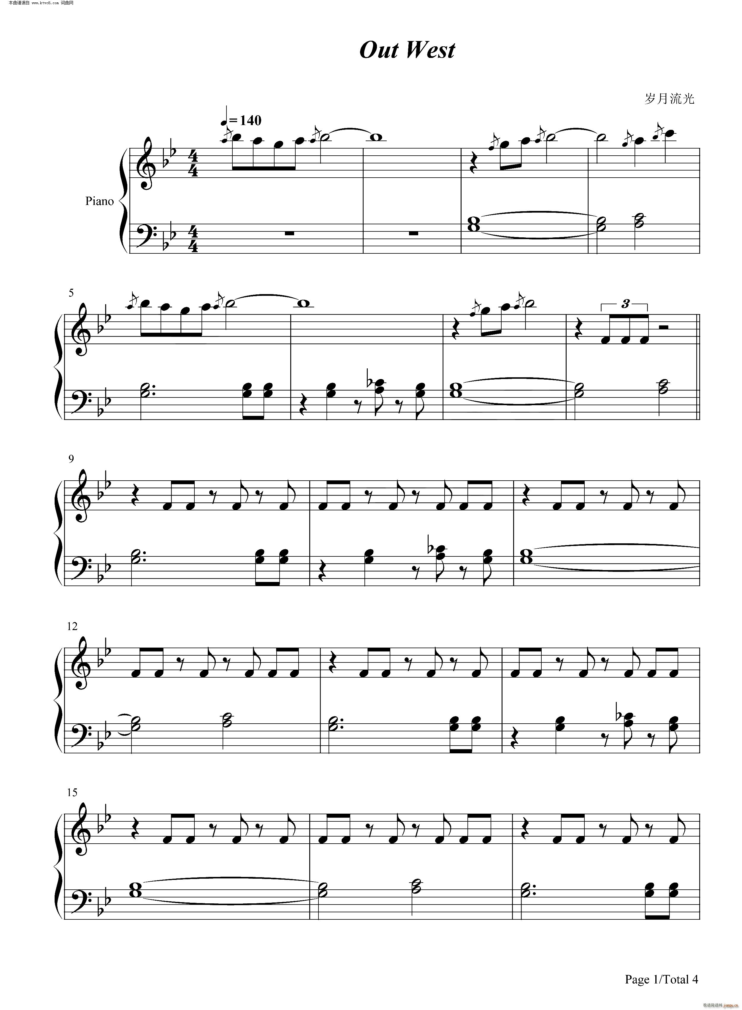 Out West(钢琴谱)1