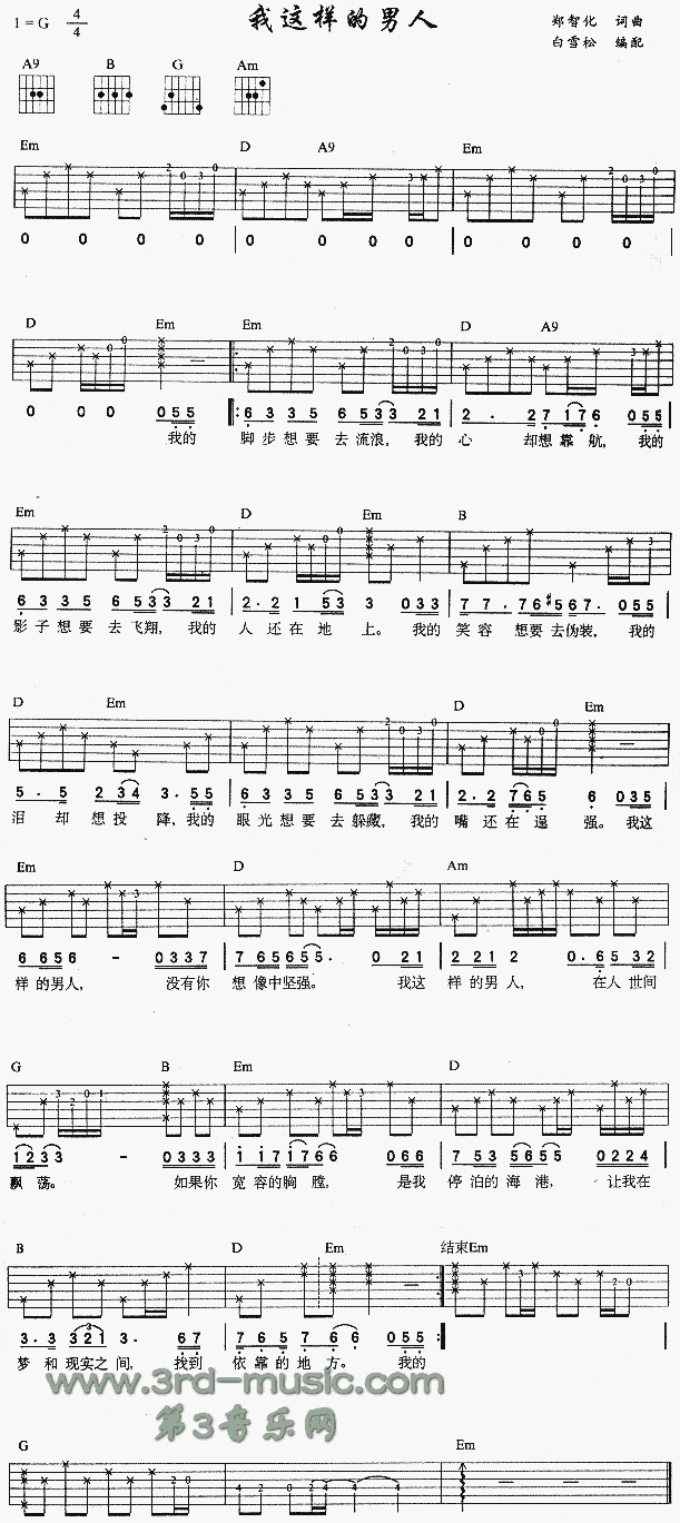 我这样的男人(吉他谱)1