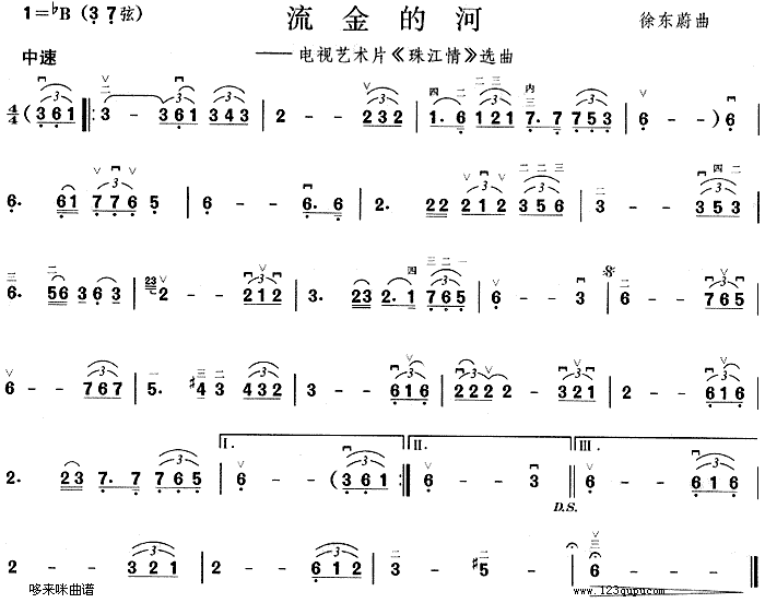 流金的河(二胡谱)1