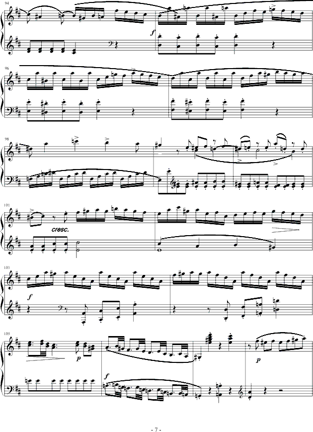 D大调奏鸣曲第一乐章K.284(钢琴谱)7