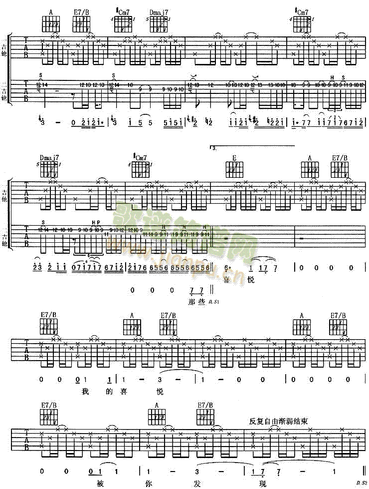 喜悦(吉他谱)3