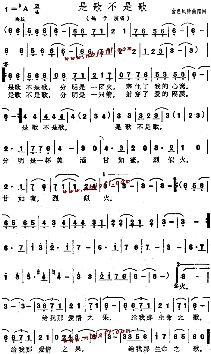 是歌不是歌(五字歌谱)1