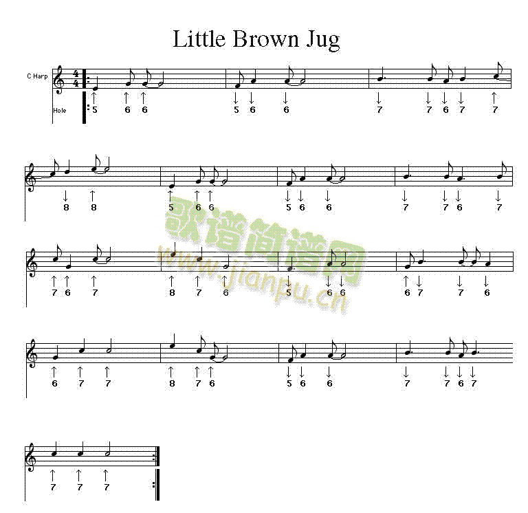 littlebrownjug口琴谱(其他乐谱)1