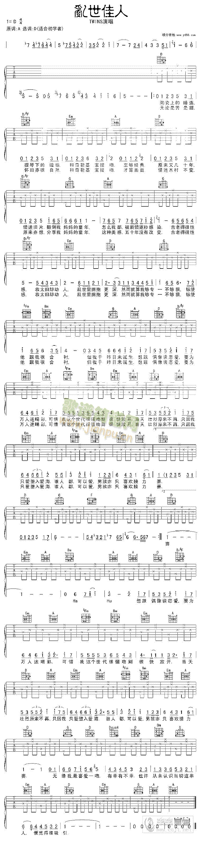 乱世佳人(吉他谱)1