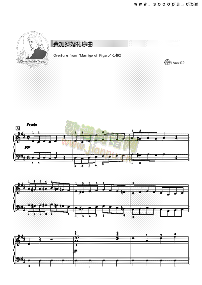 费加罗婚礼序曲-简易版键盘类钢琴(其他乐谱)1