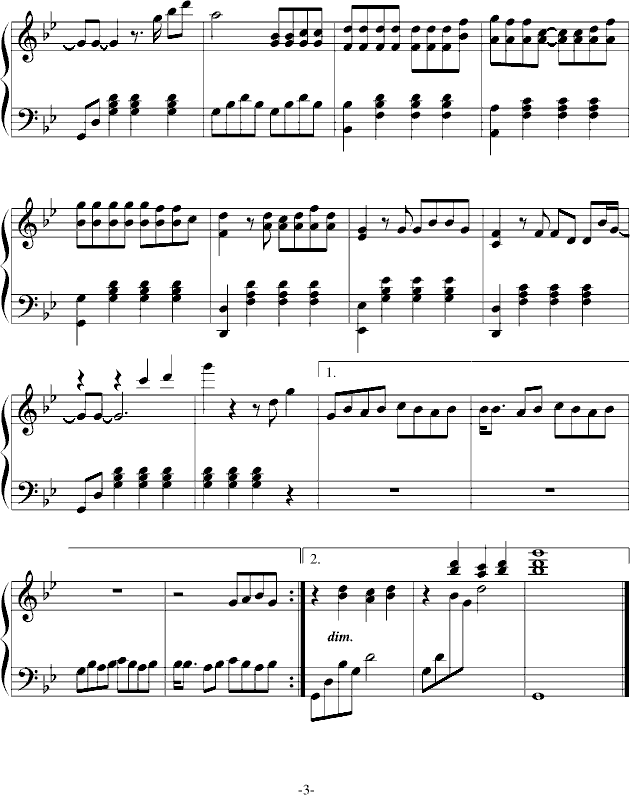 黄昏-经典版(钢琴谱)3
