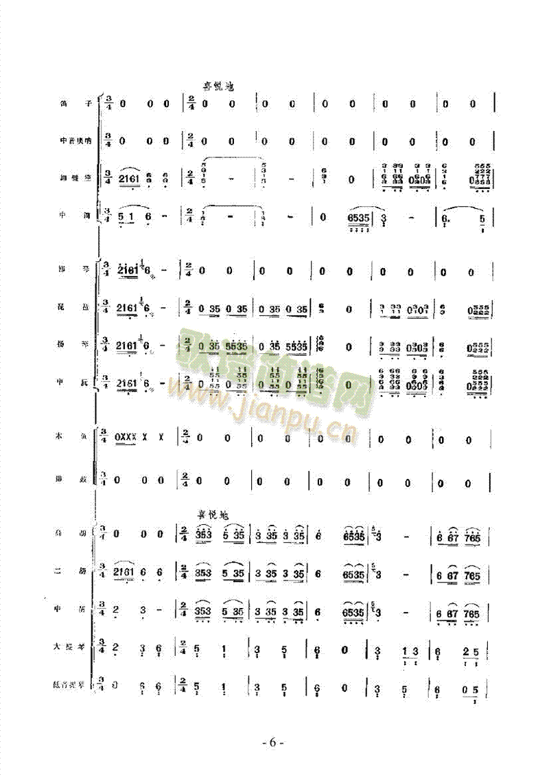 黄杨扁担乐队类民乐合奏(其他乐谱)6