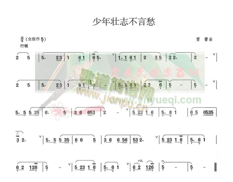 少年壮志不言愁(葫芦丝谱)1