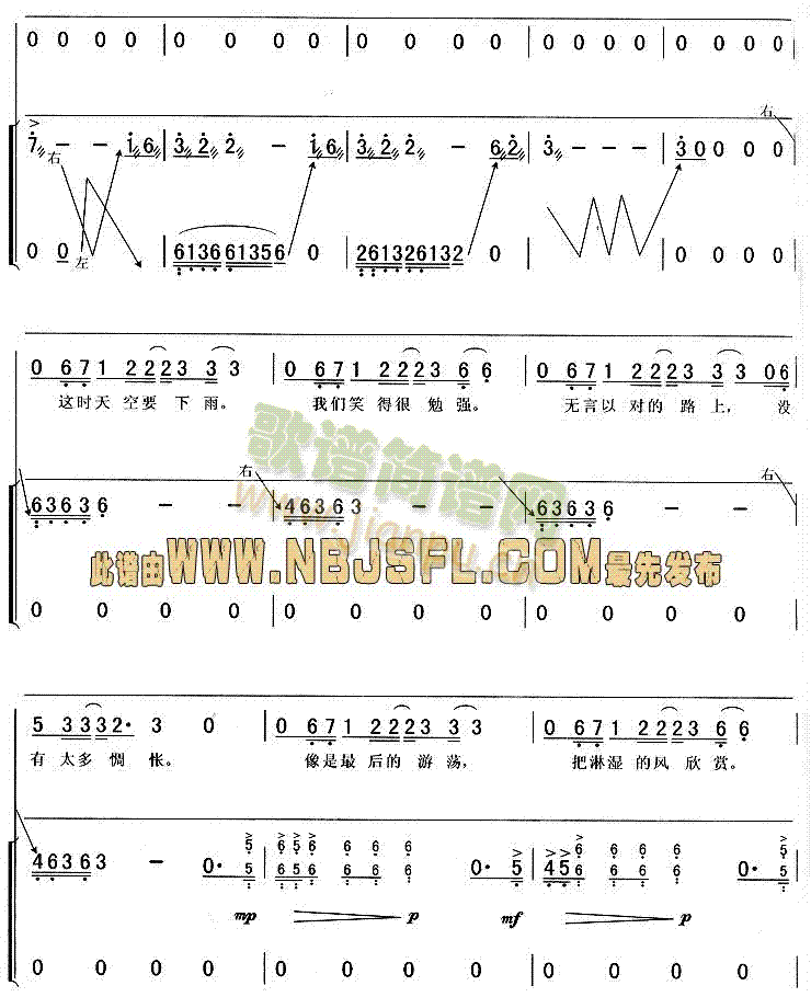 我不是天使(五字歌谱)3