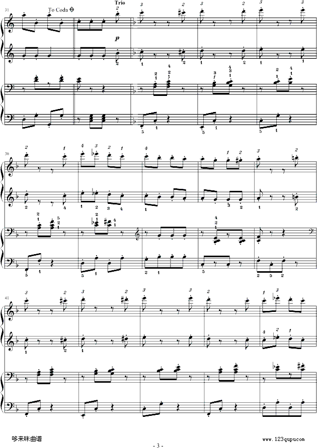 拨弦拨尔卡-约翰·施特劳斯(钢琴谱)3