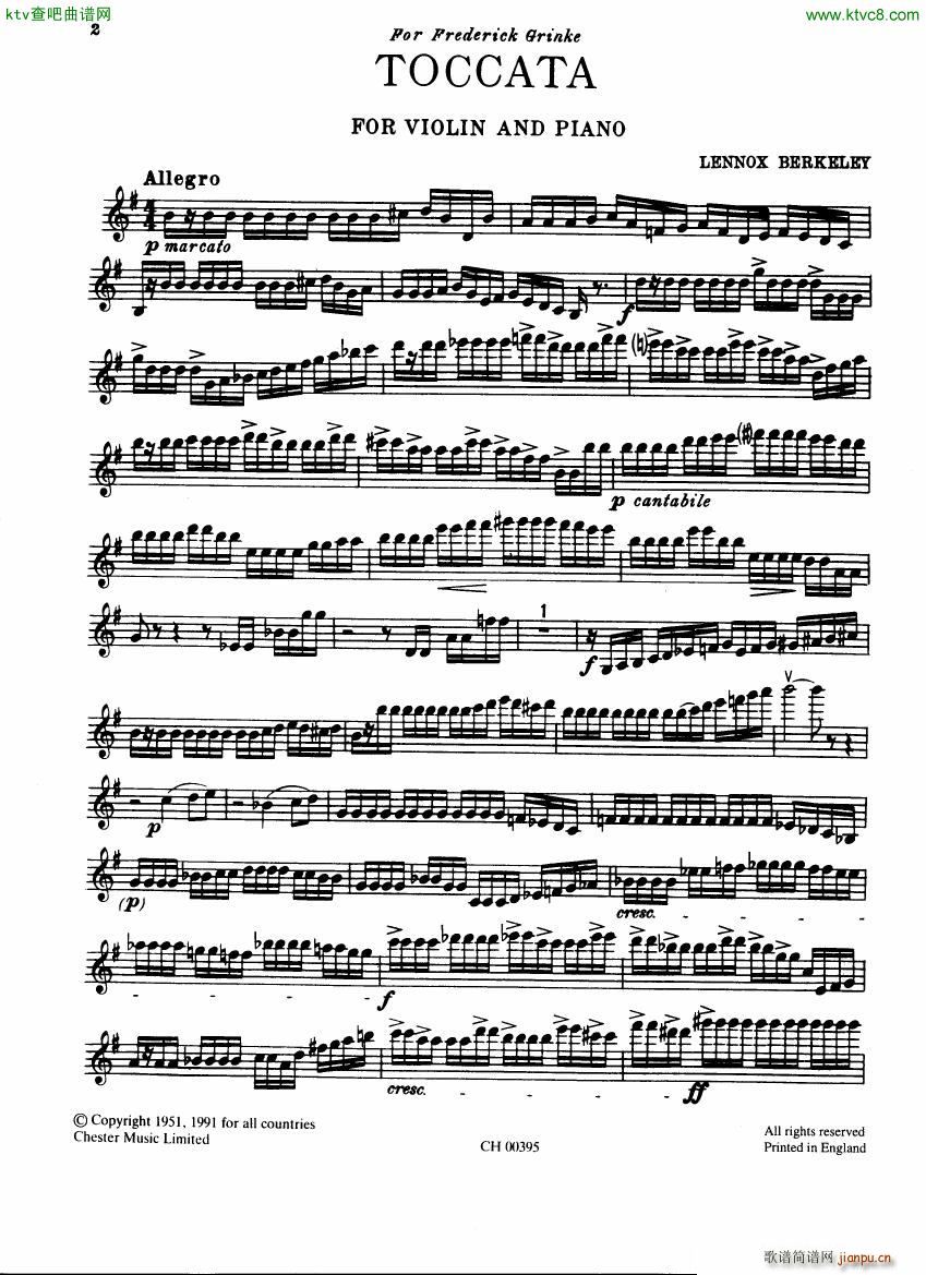 Berkeley Elegy and Toccata Violin and Piano(钢琴谱)13